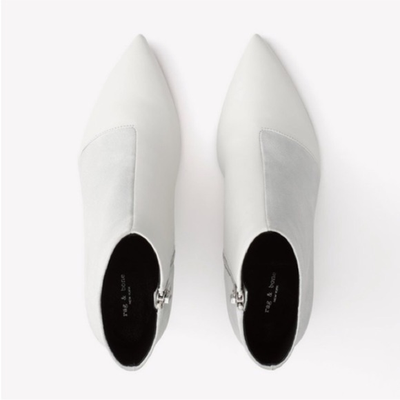 Rag & Bone Beha White Suede Leather Stiletto Ankle Boot. NIB. Sz 37.5 (7.5) - Picture 2 of 15